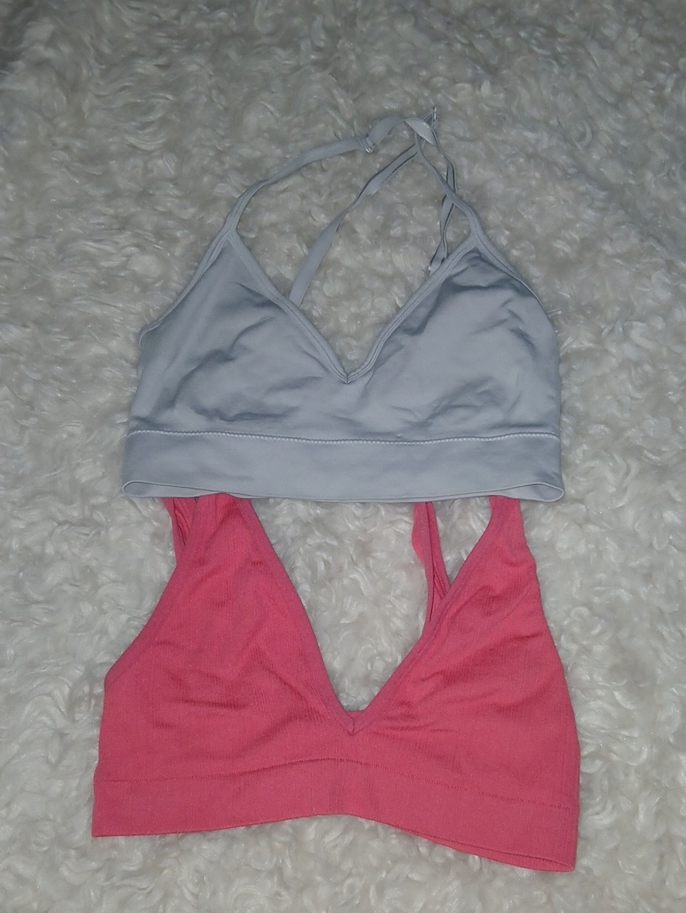 2-Pack Seamless Bralette Set - White and Pink
